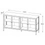 Toddy sort metallskjenk med glassdrer, bredde 170 cm