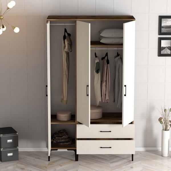 Garderobe Kumsal i Valnøtt/krem - 120 cm Garderobe Kumsal i Valnøtt/krem - 120 cm