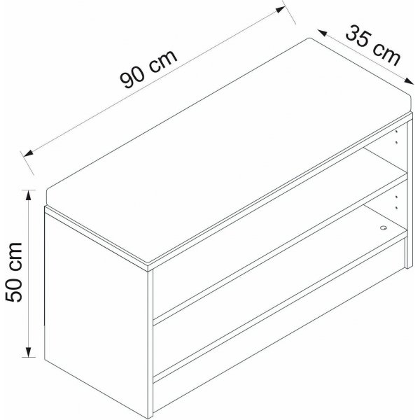 Rizada hallbenk 2 - Hvit