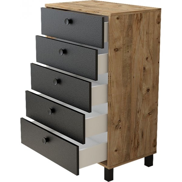 Vilamo kommode 82 - Furu/svart Vilamo kommode 82 - Furu/svart