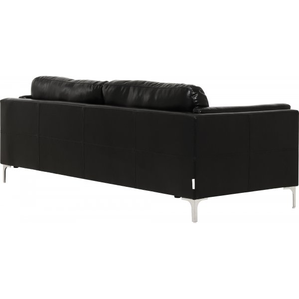 Sofa 3-seter sort PU - Cansas