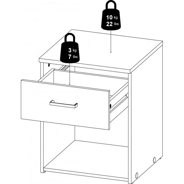 Space nattbord - Eik