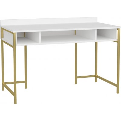 Alma skrivebord 120 x 60 cm - Gull/hvit
