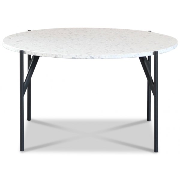 Terrazzo rundt sofabord � 80 cm - Bianco Terrazzo & underdel AIR