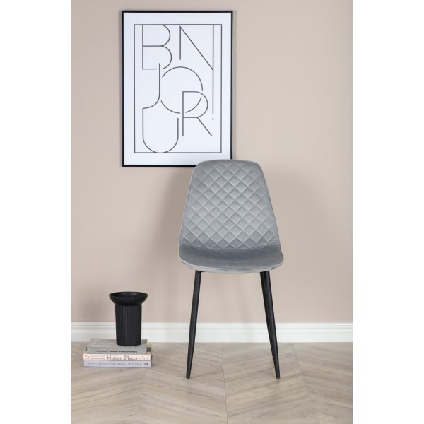 Bridge Diamond spisestol - Grå fløyel Bridge Diamond spisestol - Grå fløyel
