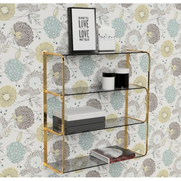 Ellen vegghylle - Messing/Glass Ellen vegghylle - Messing/Glass