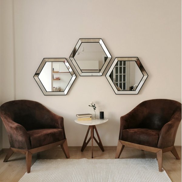 Alcantra speil 70 cm - S�lv