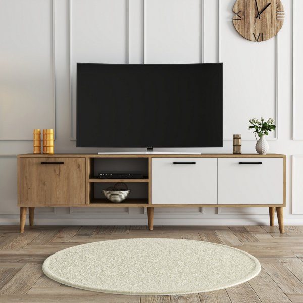Exxen TV-benk 180 cm - Eik/hvit Exxen TV-benk 180 cm - Eik/hvit