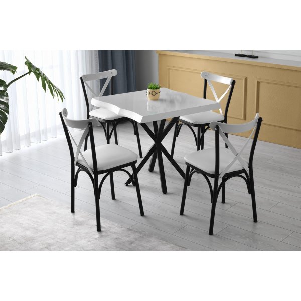 Safira spisebord 80 cm - Hvit Safira spisebord 80 cm - Hvit