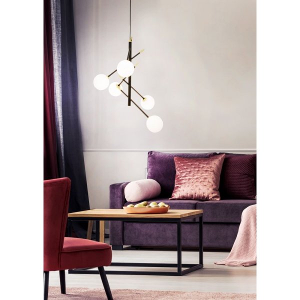 Taklampe Akrobat - Svart/matt messing/opal Taklampe Akrobat - Svart/matt messing/opal