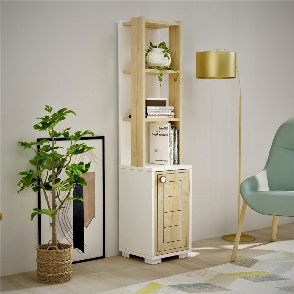 Canard bokhylle - Hvit/safir eik Canard bokhylle - Hvit/safir eik