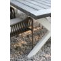 Oxford utendrs spisegruppe: grtt/hvitt bord 220 cm, inkludert 6 stk. Lincoln stablebare karmstoler gr/beige