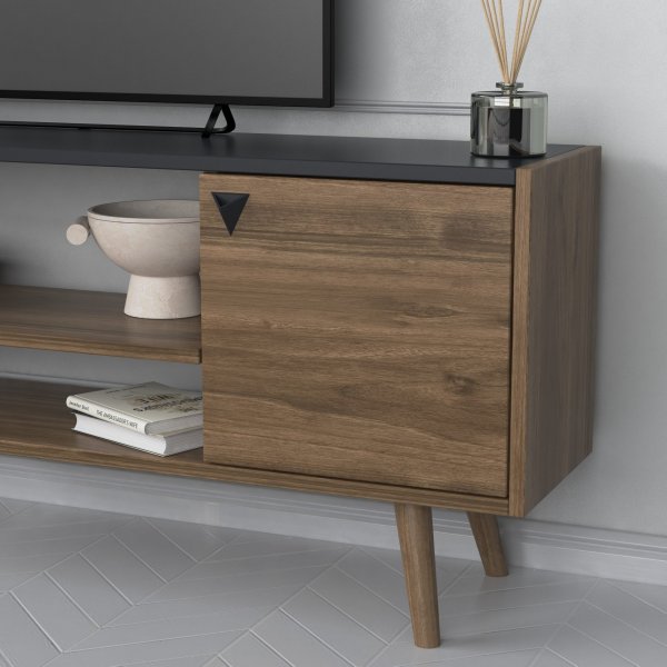 Nida mediebenk - Antrasitt/Valnøtt Nida mediebenk - Antrasitt/Valnøtt