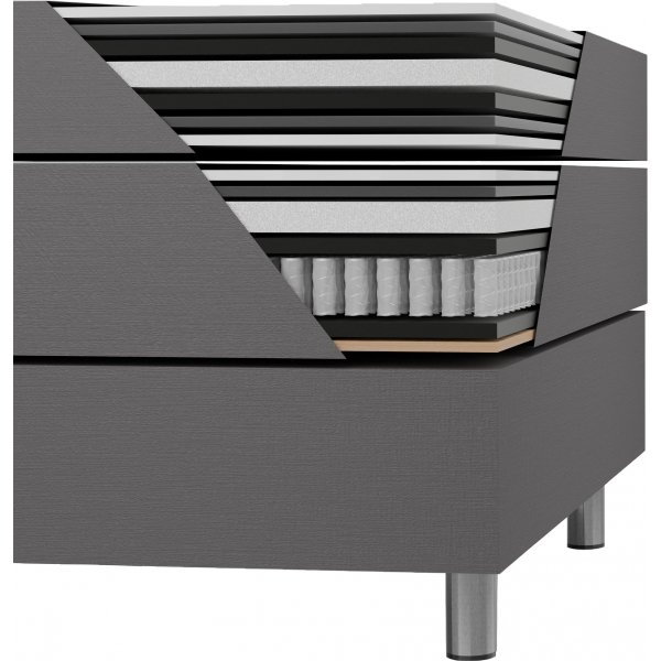 Seng 180x200 cm med oppbevaring grå boksseng Seng 180x200 cm med oppbevaring grå boksseng