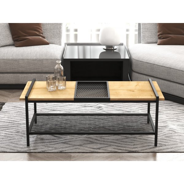 Mata salongbord 120 x 56 cm - Valnøtt/svart Mata salongbord 120 x 56 cm - Valnøtt/svart