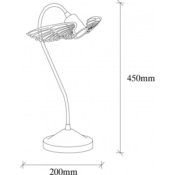 Angel bordlampe - Svart/gull