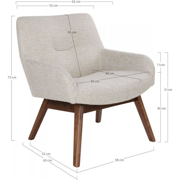 London lenestol - Sand/valnøtt London lenestol - Sand/valnøtt