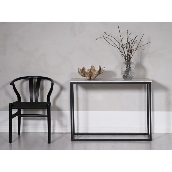 Shanghai konsollbord - lys marmor imitasjon / svart