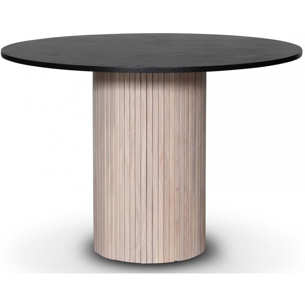 Decibel spisegruppe; rundt spisebord + 4 stk Alice stoler svart fl�yel