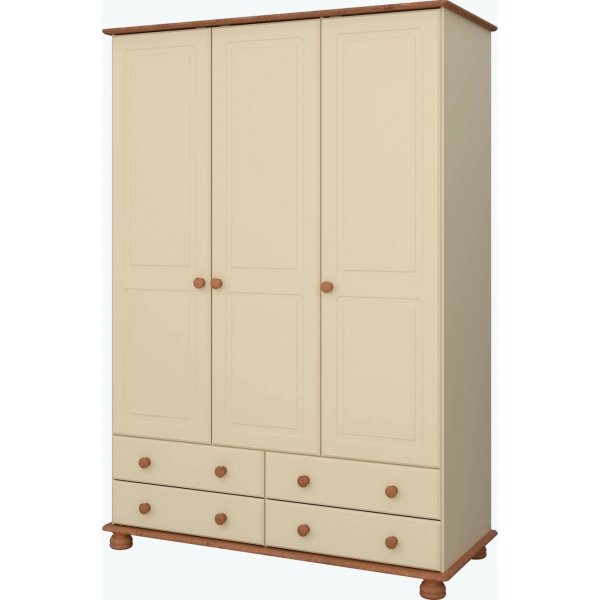 Richmond garderobeskap med 3 d�rer - Brun/kremhvit