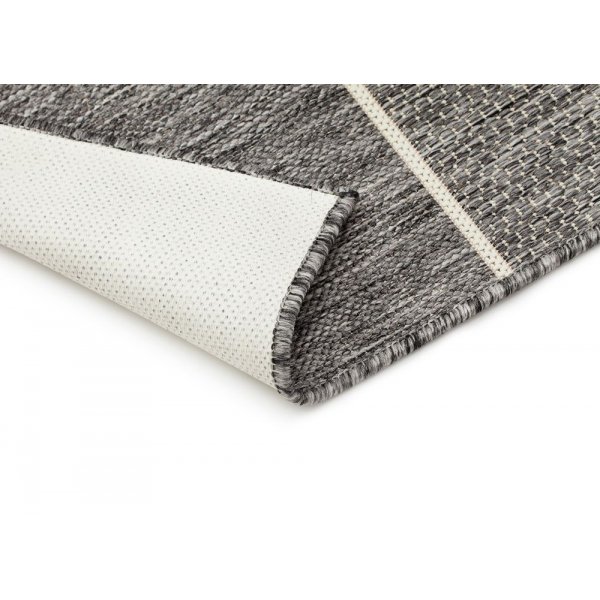Flatvevd teppe Matthews - Grå/hvit Flatvevd teppe Matthews - Grå/hvit