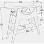 Ese sidebord 100 x 35 cm - Hvit/rd