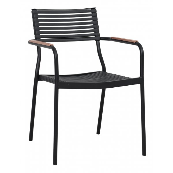 Spisegruppe med 4 stoler og spisebord Ø122 cm beige/svart - Merca/Pino Spisegruppe med 4 stoler og spisebord Ø122 cm beige/svart - Merca/Pino