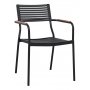 Spisegruppe med 4 stoler og spisebord 122 cm beige/svart - Merca/Pino