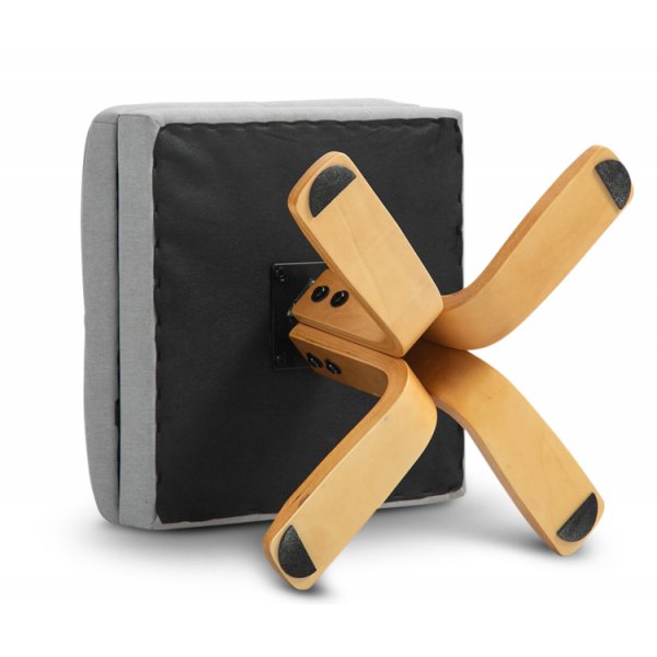 Duva justerbar lenestol inkl. fotskammel med oppbevaring - Grå stoff med treben Duva justerbar lenestol inkl. fotskammel med oppbevaring - Grå stoff med treben