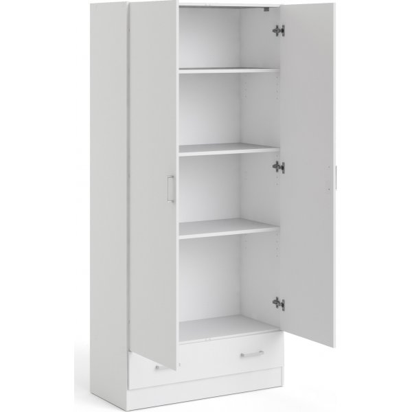 Garderobe hvit 80 cm bred og 170,5 cm hy