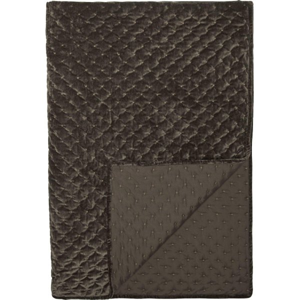 Cia sengeteppe dobbelt 260 x 260 cm - Mrkebrun flyel