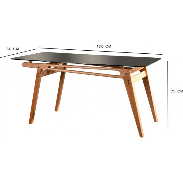 Palace spisebord 160 cm - Eik/glass