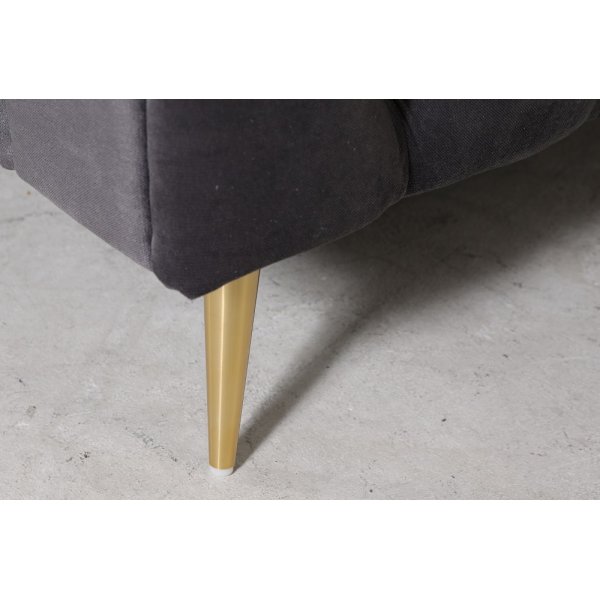 Tiffany 3-seter chesterfield - Antrasittgrå (fløyel) / Messing Tiffany 3-seter chesterfield - Antrasittgrå (fløyel) / Messing