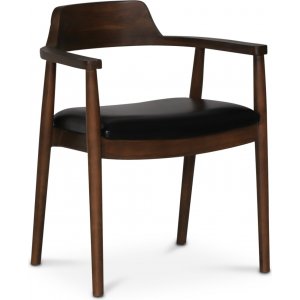 Alvares lenestol - Teak/Sort PU