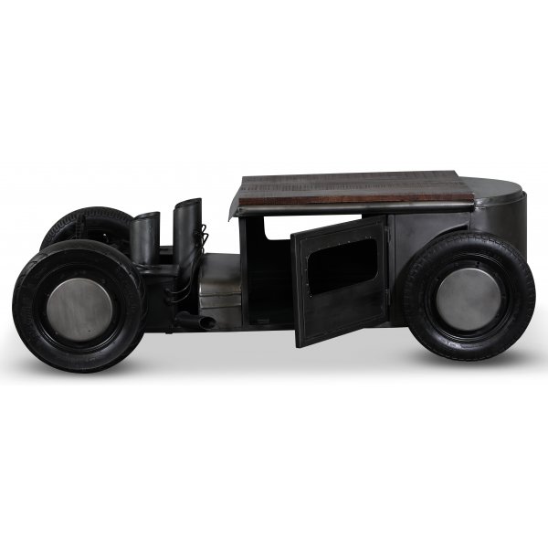 Vintage Bil salongbord med vinstativ - Metall/mango