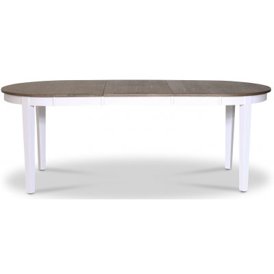 Skagen ovalt spisebord 160/210 x 90 cm - Hvit / brunoljet eik + Mbelftter