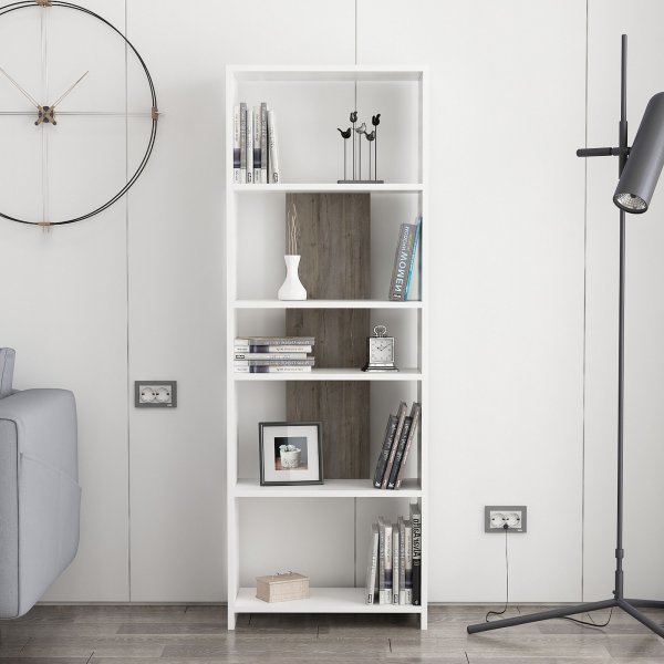 Dio bokhylle - Hvit/wenge