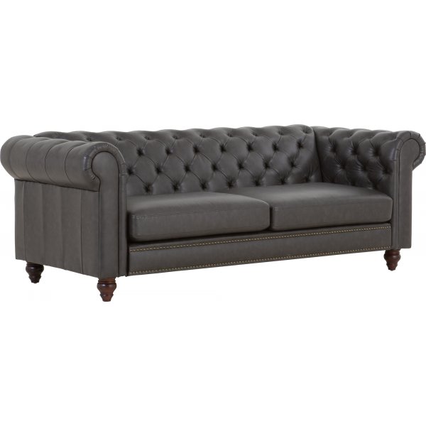 Chesterfield Royal 3-seters sofa - Svart vintage (PU skinn) Chesterfield Royal 3-seters sofa - Svart vintage (PU skinn)