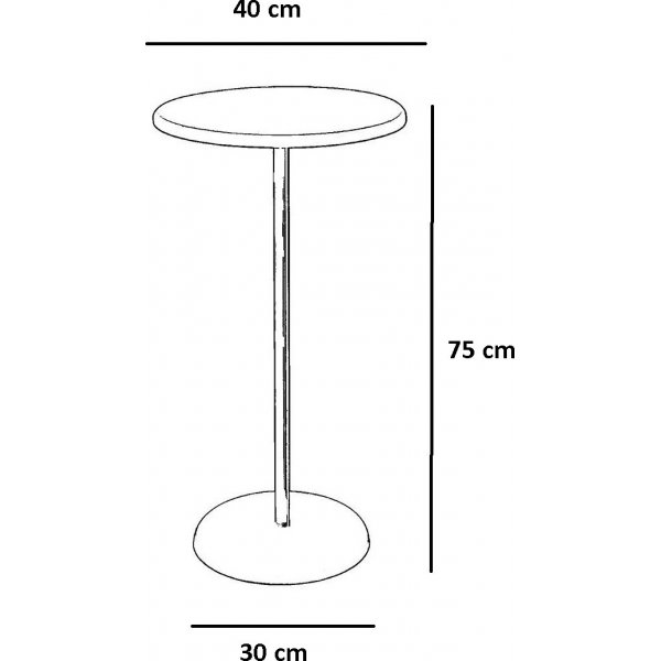 Stilig sidebord Ø40 cm - Sort/valnøtt Stilig sidebord Ø40 cm - Sort/valnøtt