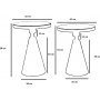 Chalice sidebord sett 50/55 cm - Sort