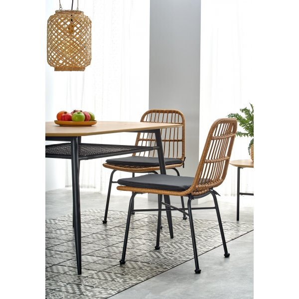 Rankin spisebord 160 cm - Eik/sort Rankin spisebord 160 cm - Eik/sort