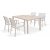 Urbanite spisegruppe med spisebord 160 cm og 4 stablebare spisestoler - Beige