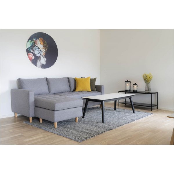 Firenze Divansofa - Lys grå/bøk Firenze Divansofa - Lys grå/bøk