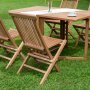 Salt spisegruppe for uteplassen klaffbord med 4 stk. spisestoler - Teak