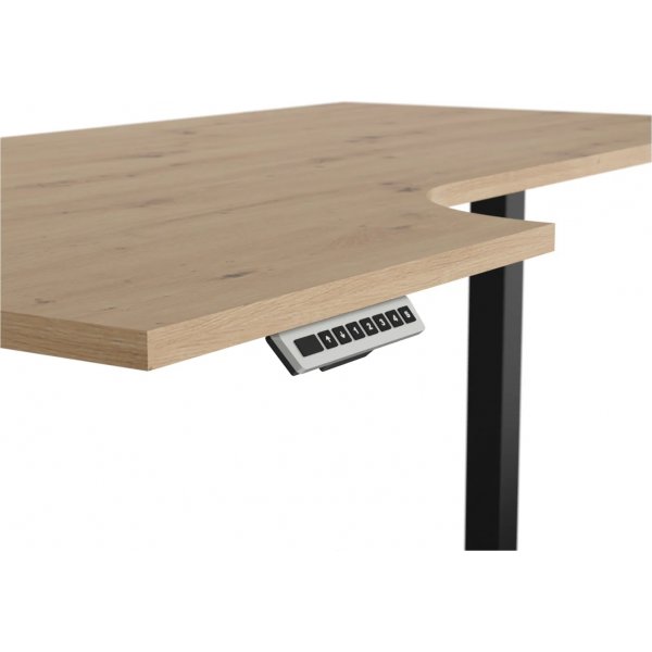 Plassjusterbart skrivebord venstre 140 x 90 cm - Eik Plassjusterbart skrivebord venstre 140 x 90 cm - Eik