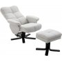 Duva recliner lenestol med fotskammel - Grtt stoff + Tekstilrens for mbler