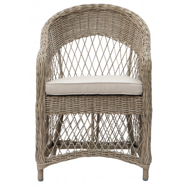 Utendrs lenestol i naturfarget syntetisk rotting