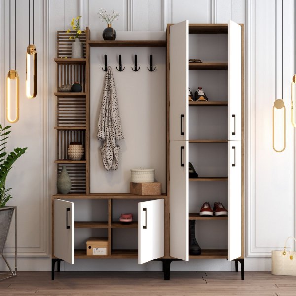 Viyana gangmøbel, 150 cm - Valnøtt/hvit Viyana gangmøbel, 150 cm - Valnøtt/hvit