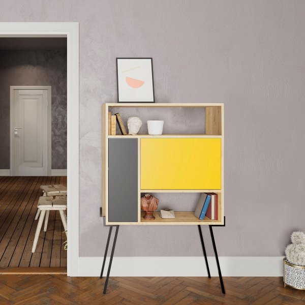 Tatti skap - Eik/sennepsgul/antrasitt Tatti skap - Eik/sennepsgul/antrasitt