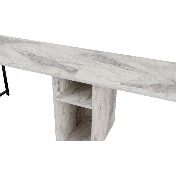Twin skrivebord - Hvit marmor/svart Twin skrivebord - Hvit marmor/svart
